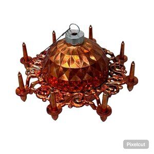 Rare Vintage MCM Bradford Luma-Lite Silver Plastic Chandelier Christmas Ornament